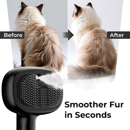 Before and after deshedding results on cat coat